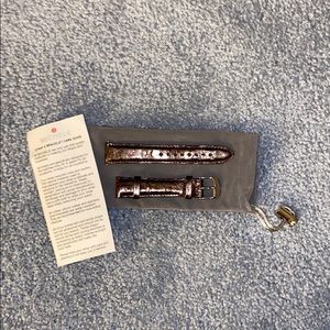 Michele metallic silver watch band